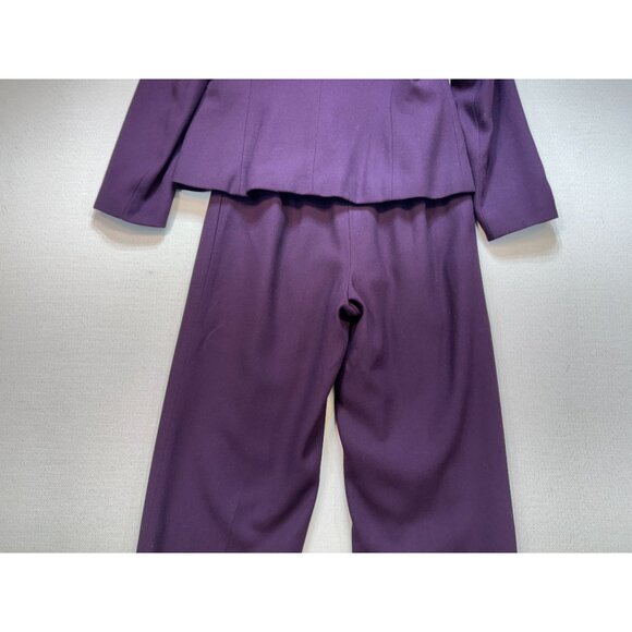 En Avance Women's Rayon Pant Suit Set Three Button Blazer Size 8 Purple - Picture 16 of 16